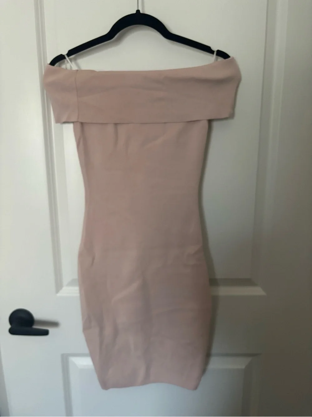 Off-Shoulder Bodycon Dress in Light Pink Hello Molly